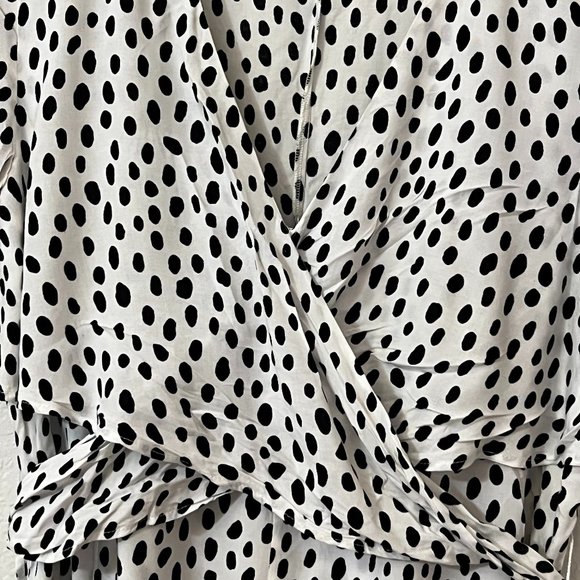 Zara Women's Dress Polka Dot Tie Waist Knee Length Size L Short Sleeve Viscose - Picture 3 of 9